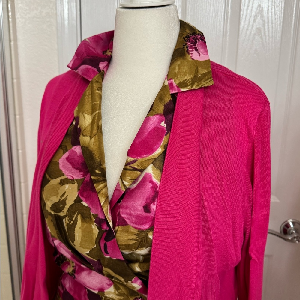 Jessica Howard Pink and Green Floral Midi Dress - Picture 7 of 7